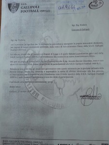 La lettera di dimissioni del presidente Marcello Barone