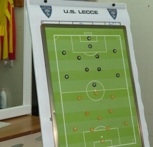 lavagna spogliatoi U.S. lecce Visita allo stadio febbraio 2015 lavagnetta spogliatoio Lecce
