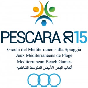 Logo Giochi Mediterraneo in spiaggia Pescara 2015 - Solarino
