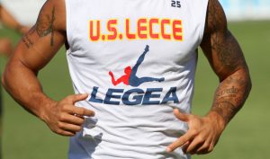 Maglia U.S. Lecce riscaldamento ripresa allenamento legea